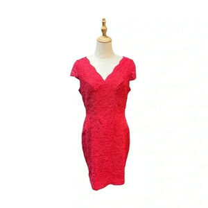 NWT Chetta B Red Lacy Dress Size 10
